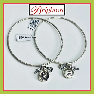Brazalete Brazalete Brighton Faith Hope Caridad - Plata Fina Cruz Corazón Ancla Nuevo con Etiquetas Foto 1 de 4