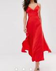Vila Satin Cami Maxi Dress With Side Splits Size Eu 42 Rrp£65 {Z46}