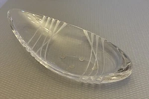 Villeroy Boch Crystal Bowl Dish Organics Crosswind Oblong Oval Cut Glass 11" - Picture 1 of 6