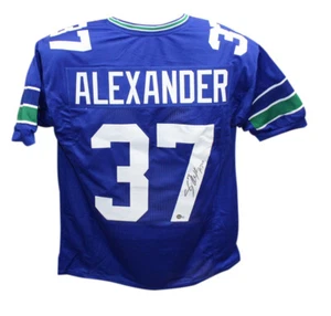 Shaun Alexander Autographed/Signed Pro Style blue jersey Beckett 41013 - Picture 1 of 3