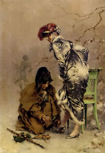 Oil painting frederick hendrik kaemmerer - a winter escapade noble lady woman