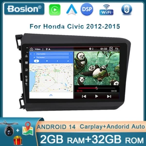 9" Android 14 Car Radio Stereo GPS Head Unit CarPlay For Honda Civic 2012-2015 - Picture 1 of 24