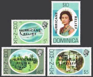 Dominica 640-643, MNH. Mi 647-650. ALIVIO DE HURACANES, 1979. Peces, flores, QE II. - Imagen 1 de 1