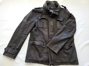 Express Military Jacket Full Zip Black Size M Mens Cotton Shell - Picture 1 of 9