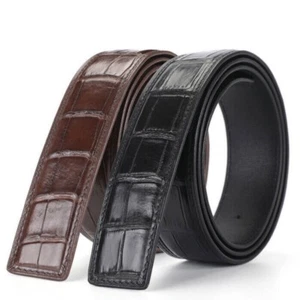 Herren Männlich Luxus Alligator Krokodilleder Luxus Gürtel für Designer Dornschließe - Bild 1 von 23