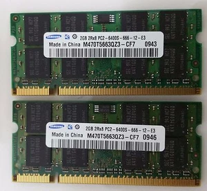 4GB 2x2GB DDR2-800 PC2-6400 SODIMM Laptop Notebook Speicher RAM 200 Pin - Bild 1 von 10