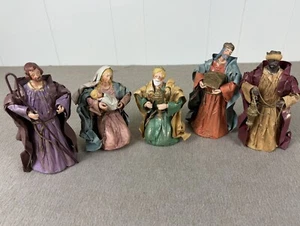 PRESEPE IN CARTAPESTA vintage 5 pezzi made in Taiwan alto 7" - Foto 1 di 15