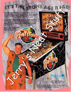 FLINTSTONES Movie Original PROMO Pinball Flyer WILLIAMS 1993 GOODMAN Moranis - Picture 1 of 2