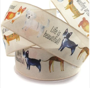 Hunderassen Das Leben ist wunderschön! Just Woofing Around Hunde Drahtband 2,5" von Yard - Bild 1 von 3