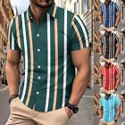 Tops Blouse Daily Party Holiday Mens Beach Casual Collared Short Sleeve