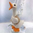 Weihnachten Urlaub Ente in karierter Weste Keramik Bastler Figur Kitschy