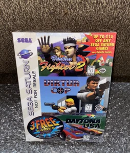 Sega Saturn 3 PACK NEW SEALED! Virtua Fighter 2, Virtua Cop, Daytona USA G/COND! - Picture 1 of 11