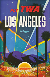 Fly TWA, Los Angeles | David Klein | 1958 California Retro Travel Poster Print