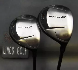 Set of 2 Yamaha InpresX Fricoff Sole 14° 3 & 17° 5 Woods Stiff Graphite Shafts - Picture 1 of 6