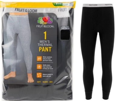 LOT OF 5 Fruit of the Loom Men XL 40-42 Thermal Waffle Baselayer Underwear Pants