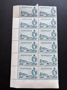 56215 Gibraltar #146 Bloque de 12 1954 Visita Real Reina Isabel II MNHOG SP* - Imagen 1 de 2