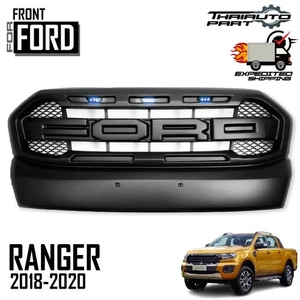 Parrilla delantera LED negra mate blanca Fit Ford Ranger Wildtrak T8 2018-2021 - Imagen 1 de 12