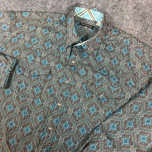 Men's Stetson Blue Victorian Paisley LS Western Pearl Snap Button Up Shirt 2XL - Picture 1 of 15