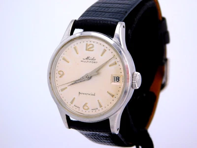 DE COLECCIÓN MIDO MULTIFORT POWERWIND 917 PIEZAS ACERO INOXIDABLE RELOJ DE PULSERA PARA HOMBRES REPARADO C.1960s Foto 1 de 4