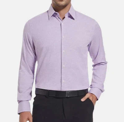Duchamp London Men's 15.5" M Slim Fit Purple Dress Shirt Stretch Cotton Pattern - Image 1 of 4