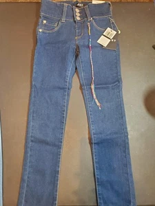 Girls DKNY Skinny Jeans Size 7 Stretch Dark Denim New - Picture 1 of 4