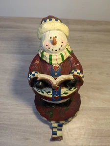 Muñeco de Nieve Tallado Resina Navidad Medias Soporte Manto Estante Cuidador - Imagen 1 de 7