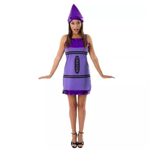 Vestido de disfraz de crayón morado para mujer - Imagen 1 de 8