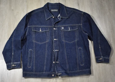 Jaqueta jeans azul vintage Y2K Pelle Pelle Marc Buchanan - Masculina XXL - Imagem 1 de 4