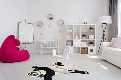 EORC Modern Design Panda Playtime Whimsical Hand-Knotted Wool Area New Rug - Image 1 of 4