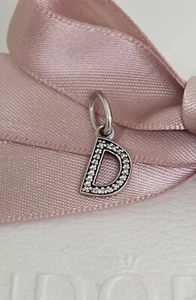 Authentic Pandora Dangle Initial Charm Pave CZ Letter D  791316CZ  Retired - Picture 1 of 2