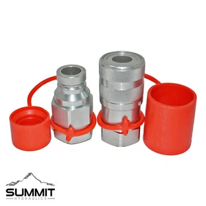 1-1/4” SAE High Flow Flat Face Hydraulic Quick Connect Coupler Set, 1” Body - Picture 1 of 8