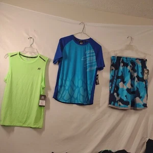 Lot Of 3 Russell - Boys Activewear Clothes - Short Sleeve - Sleeveless & Shorts - Picture 1 of 12