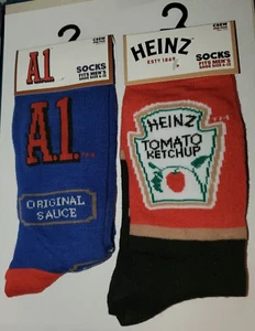 NEU Neuheit Socken ~ Heinz Ketchup & A-1 Steaksauce ~ Herren Crew Gr. 6-12 - Bild 1 von 5