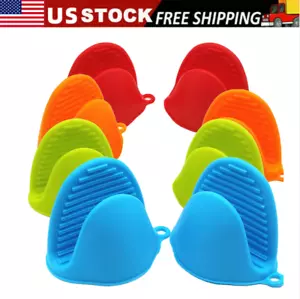 4Pairs Silicone Cooking Pinch Grips Oven Mitts Potholder for Kitchen Cooking - Picture 1 of 9