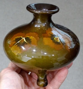 Antique JB OWENS Art Pottery UTOPIAN Hand Painted Pansy ARTS & CRAFTS Vase - Picture 1 of 8