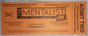 The Mentalist mit Gerry McCambridge gebrauchtes Comp-Ticket für 2 to Planet Hollywood - Bild 1 von 2