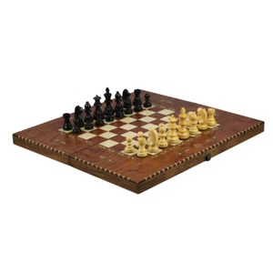Helena Rural Rosewood Chess & Backgammon Set With Ebonised German Staunton Chess - Picture 1 of 8
