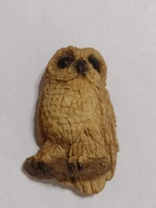 Vintage 1987 3D Eule auf einem Ast Kühlschrankmagnet - Bild 1 von 5