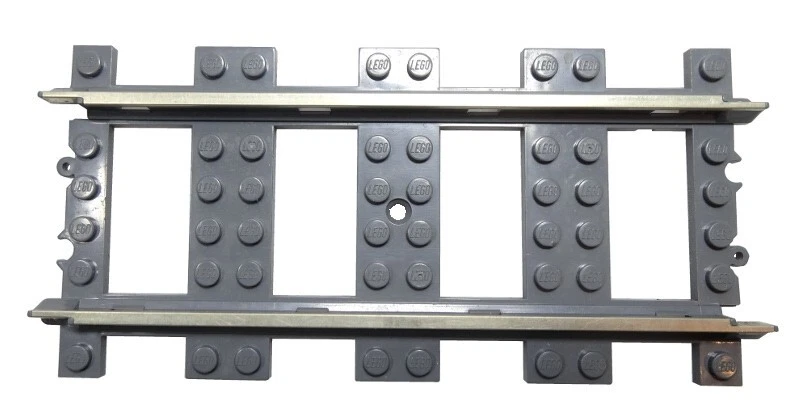 LEGO 2865 9V Electric Train Straight Track Rails Original Dark Gray NEW ref 4515 - Image 1 of 1