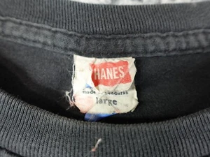 Vintage Hanes We Deliver T-Shirt Large Black Pink Cracked Graphic ManHunt - Picture 1 of 1