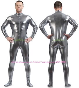 Unisex 16Color Shiny Metallic Catsuit Costumes Men Women Bodysuit Jumpsuits F866