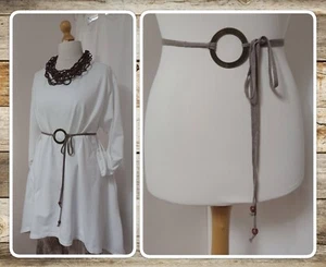 HANDMADE, LAGENLOOK, TAUPE, T-SHIRT YARN, MULTIWAY, LARIAT BELT/NECKLACE - Picture 1 of 22