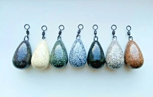 15 x DUMPY DISTANCE PEAR 1oz - 3oz Carp Fishing Lead Weights BIG EYE SWIVEL - Picture 1 of 17