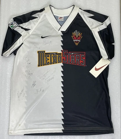 Vintage 1996 Nike NEW Metrostars Inaugural MLS Soccer Jersey New York - 8 AUTOS! Cover