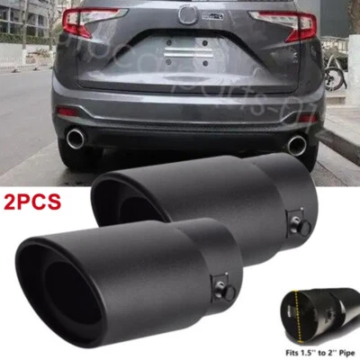 2PC For Acura RDX Black Car Exhaust Pipe Tip Rear Tail Throat Muffler Tailpipe Foto 1 de 4