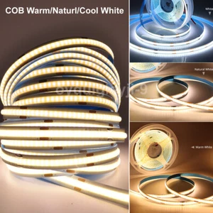 Cob Led Strip Lights 12V 1M2M3M4M5M10M Led Light For Room Bedroom Kitchen Ramada - Picture 1 of 19