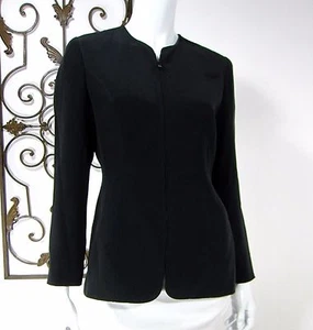 CHAQUETA DUE PER DUE PETITES 100% SEDA CREMALLERA COMPLETA MANGA LARGA TALLA 2 NEGRA  - Imagen 1 de 10