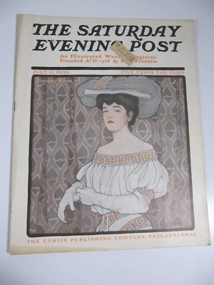 The Saturday Evening Post Magazine- July 11, 1908- Guernsey Moore Illustrated - Image 1 of 4