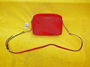 ¡NUEVO CON ETIQUETAS! BOLSO DE MANO MICHAEL KORS TOOLED SM/MD BANDOLERA CUERO ROJO CORREA DE CADENA 1/2 - Imagen 1 de 14