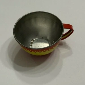SCHYLLING TIN TEA SET CURIOUS GEORGE SINGLE TEA CUP ONLY RED YELLOW REPLACEMENT - Picture 1 of 2
